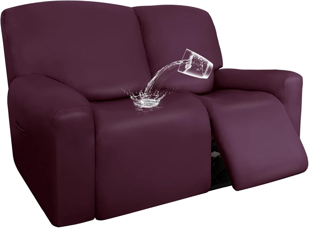 Navy 6 Pieces Stretch Recliner Loveseat Slipcovers G544563