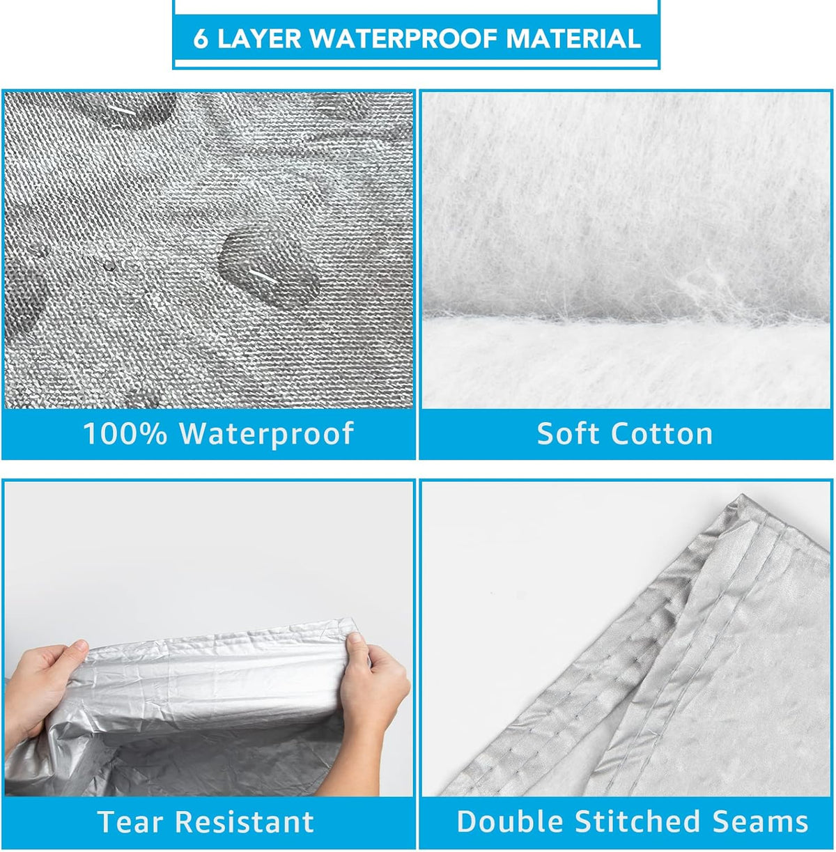 6 Layers Waterproof Full Exterior Car Cover with Zipper O342