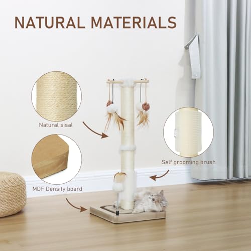 Beige 25 inches Cat Scratching Post I32129