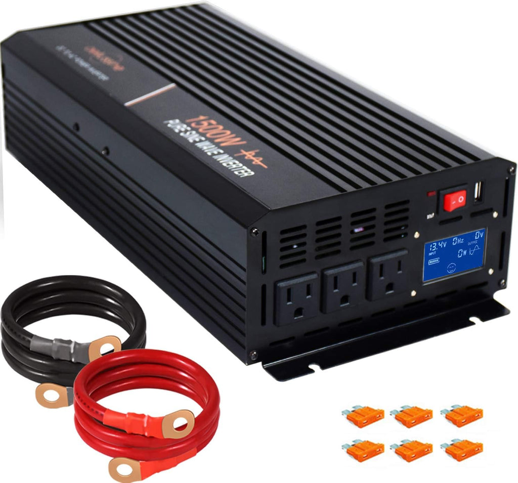 1500 Watt Pure Sine Wave Power Inverter 48 Volt DC to AC 110V 120V with LCD Display J571