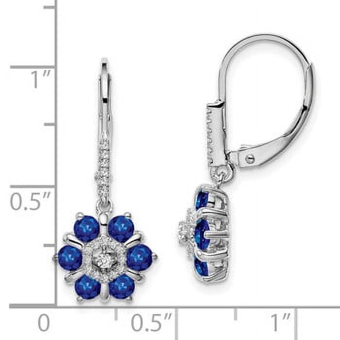 14k White Gold Sapphire and Diamond Earrings C377