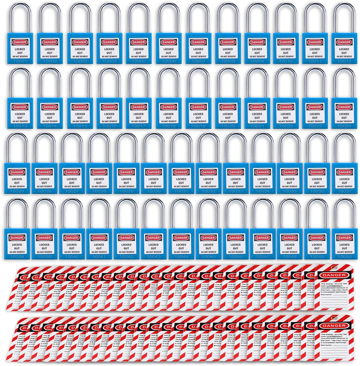 Lockout Tagout Locks Loto Tags Safety Padlocks Lockout Station Kit (20, Blue) Pack of 2 D2496