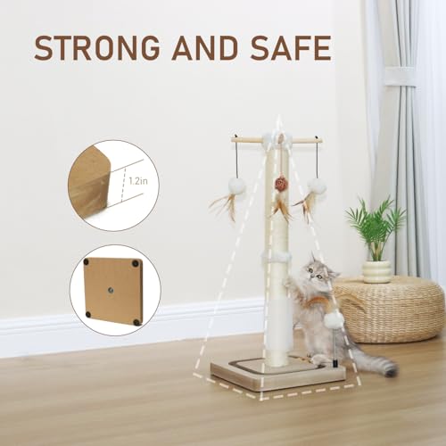Beige 25 inches Cat Scratching Post I32129
