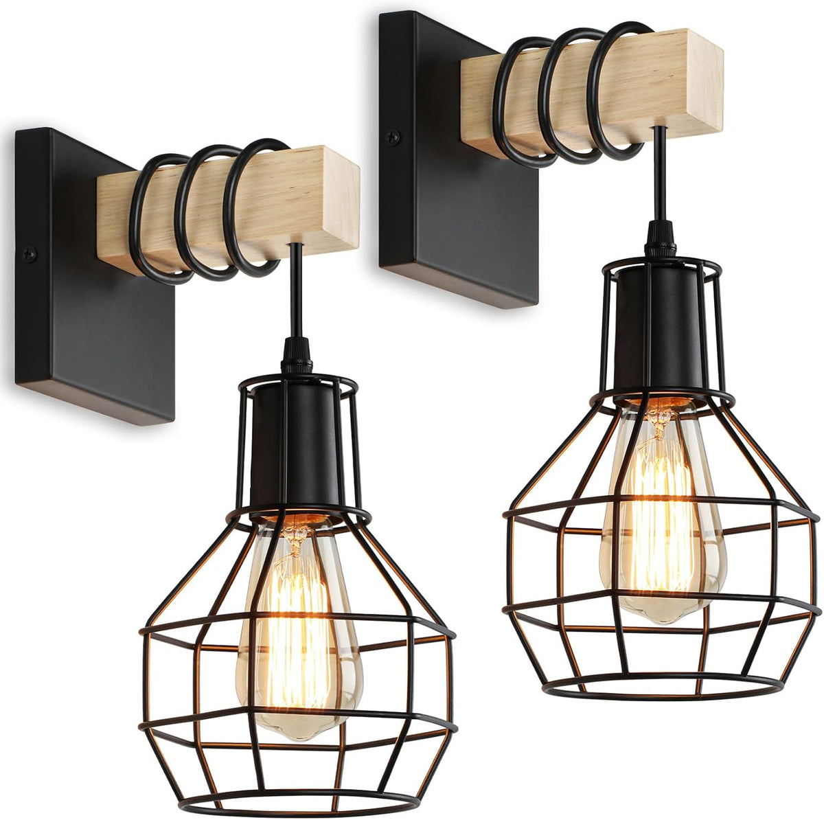 Black Wall Sconces Set of 2 I676