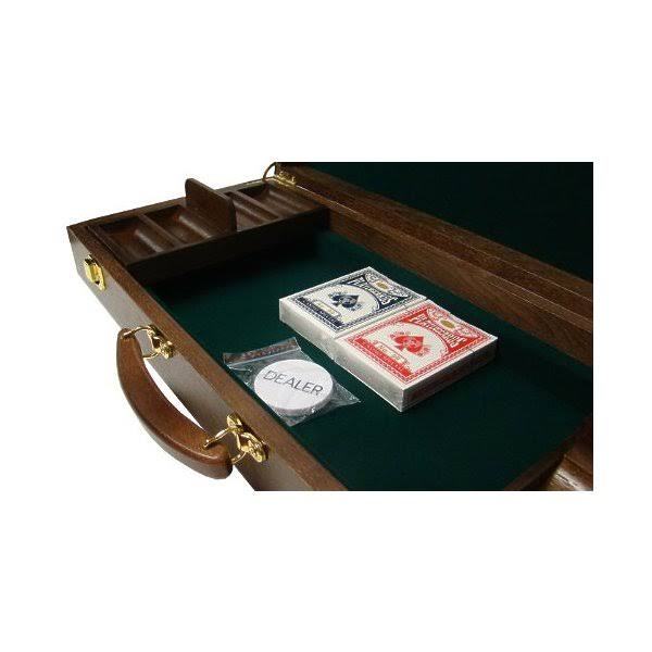 500ct. 14g Poker Chip Set in Walnut Wooden Carry Case Y189935
