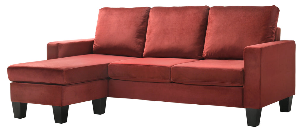 Burgundy Sofa Chaise N824