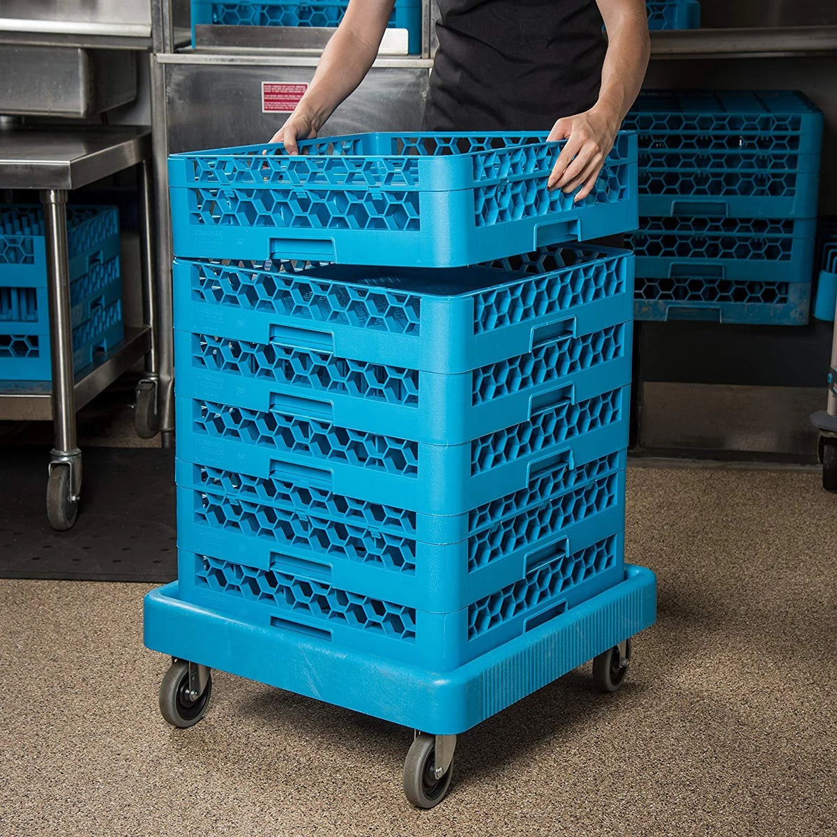 Blue Warewashing Rack Dolly C480