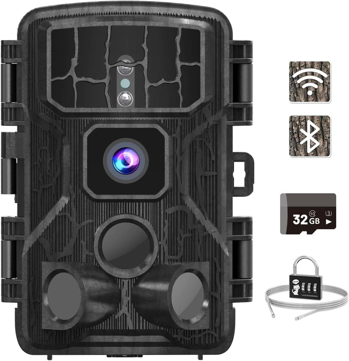 4K 30MP WiFi Bluetooth Trail Camera with Night Vision Motion Activated Waterproof E6005
