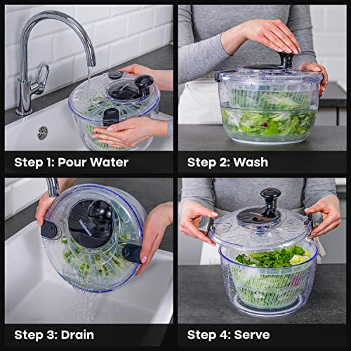 Salad Spinner with Storage Lid, Drain, Bowl, and Colander - 3.7 Qt F809284