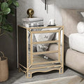 Mirrored Nightstand Bedside Table 3-Drawer Accent End Tables M6863