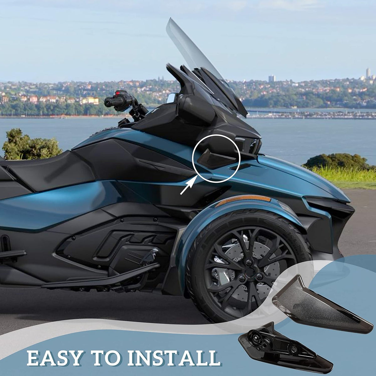 Side Air Deflectors Windshield for Can-Am Spyder RT 2020-2022, 2PCS Z766