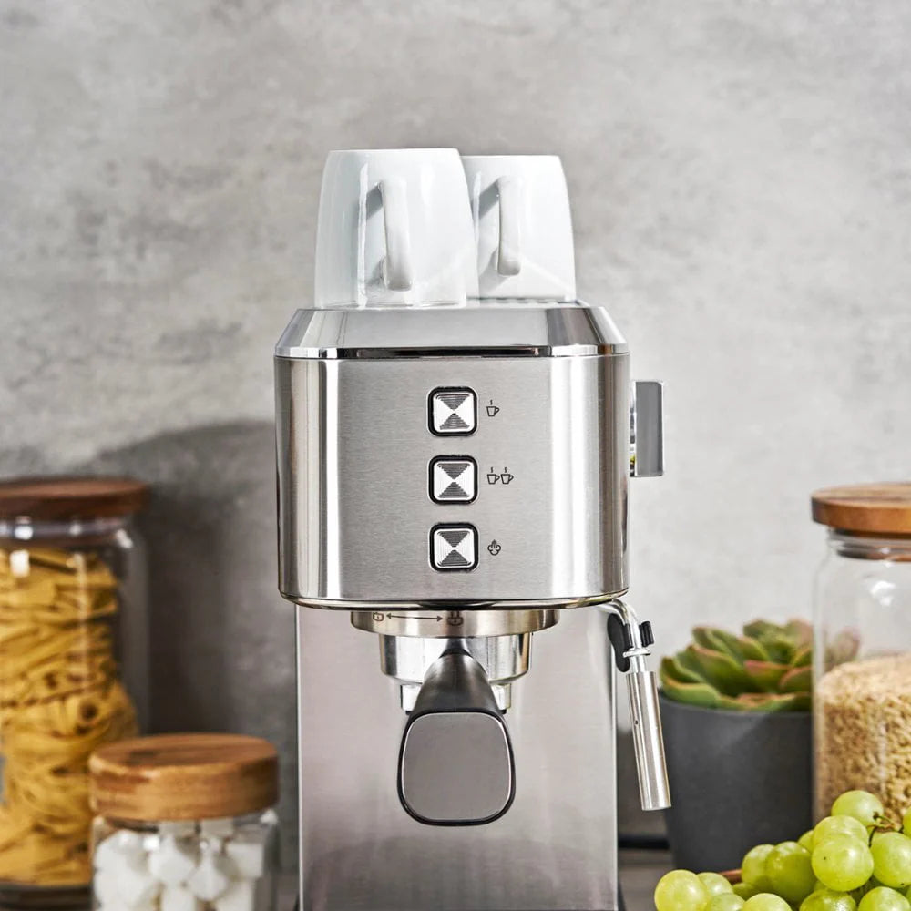 Slim Espresso Machine with 20 Bars of Pressure Stainless Steel P1638