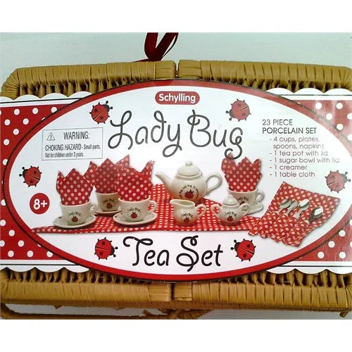 Porcelain Tea Set Basket Q227