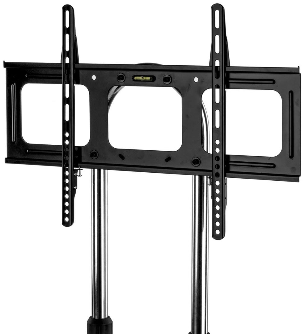 Rolling TV Cart with Shelf, Height Adjustable Black U34774