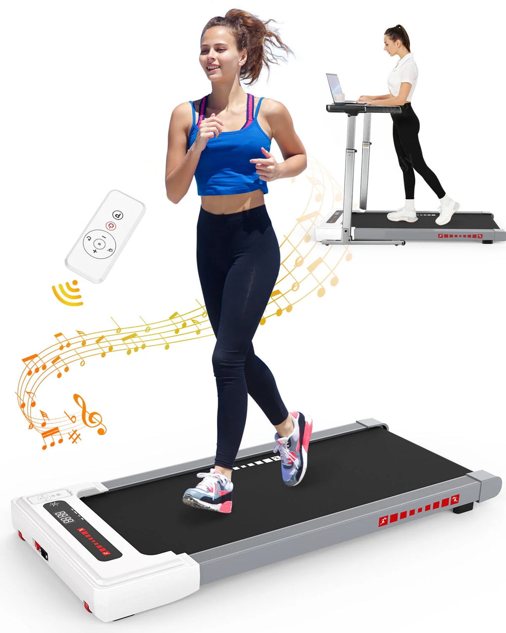 Electric Treadmill 2.5HP Portable Walking Machine with Bluetooth W261099