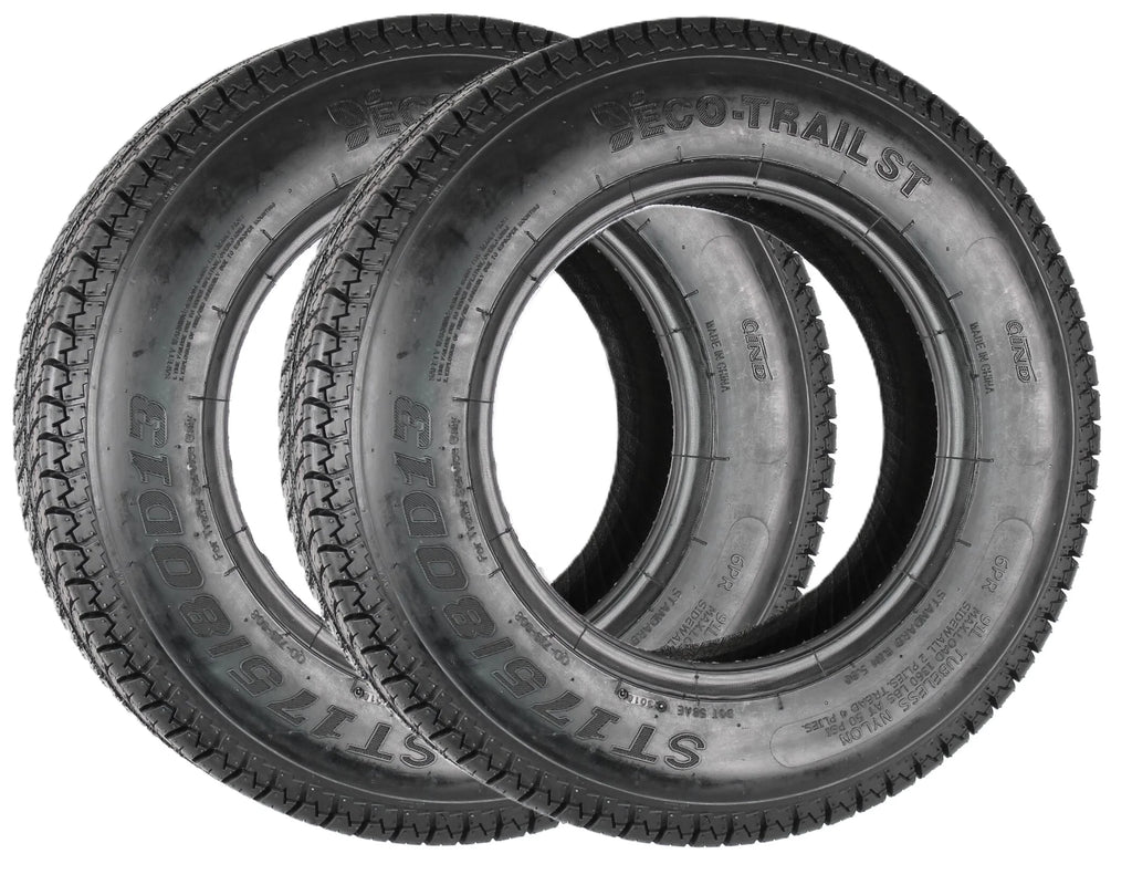 Two Eco Trail Trailer Tires Bias Ply Load Range C 175/80 D 13 P7440