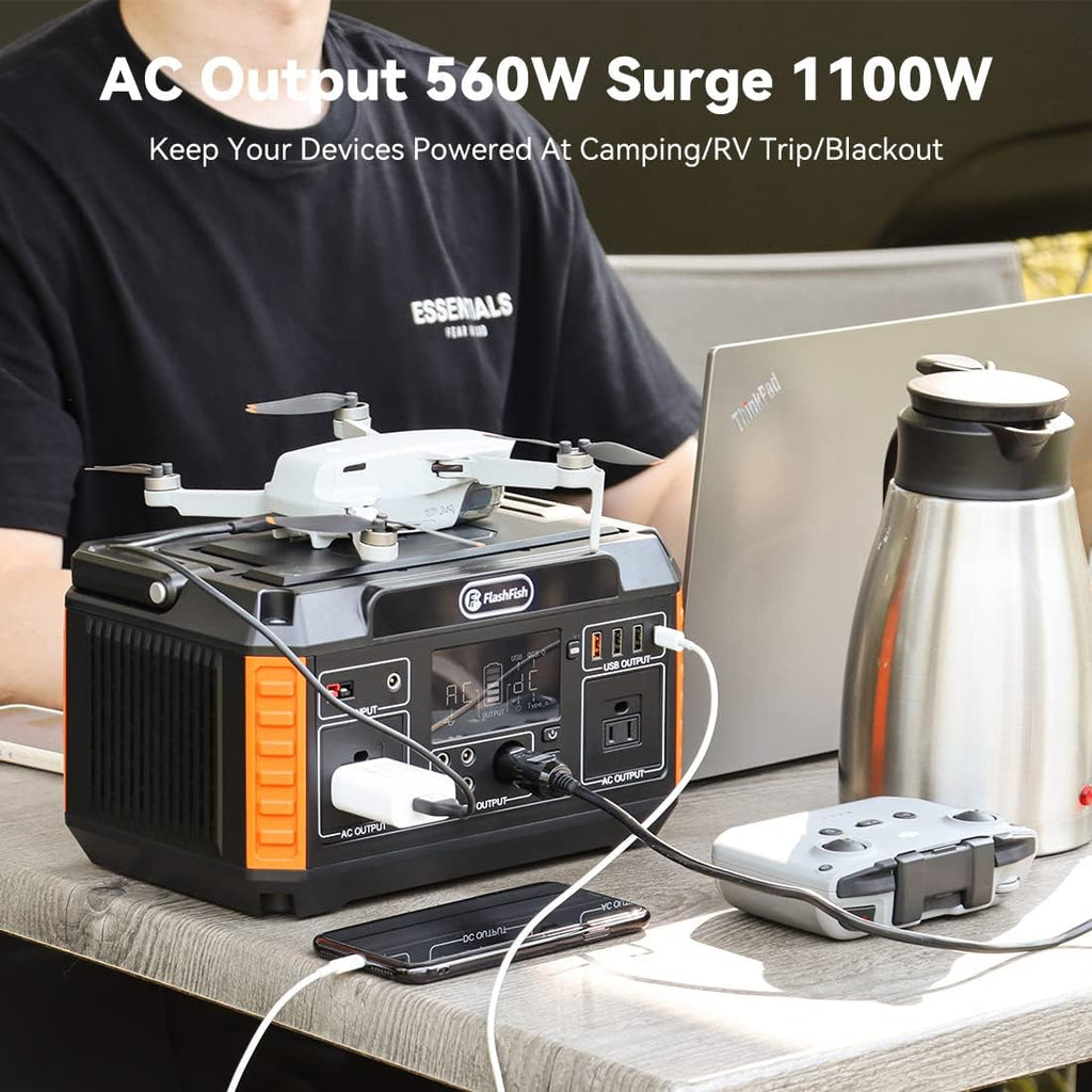 560W Portable Power Station with AC Outlets and USB Outputs K891