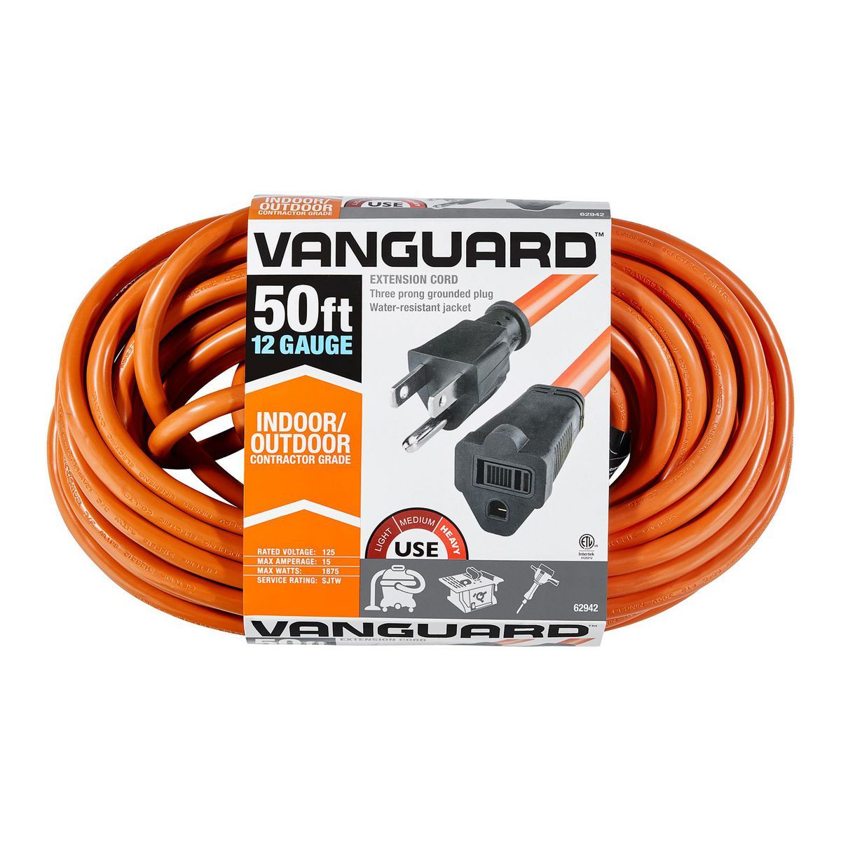 50 ft. 12/3 Gauge Outdoor Extension Cord, Orange M549639