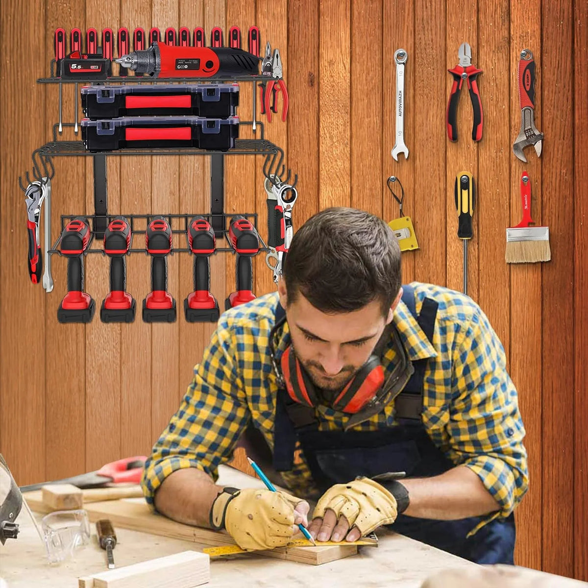 Adjustable Heavy Duty Metal Power Tool Organizer R4638