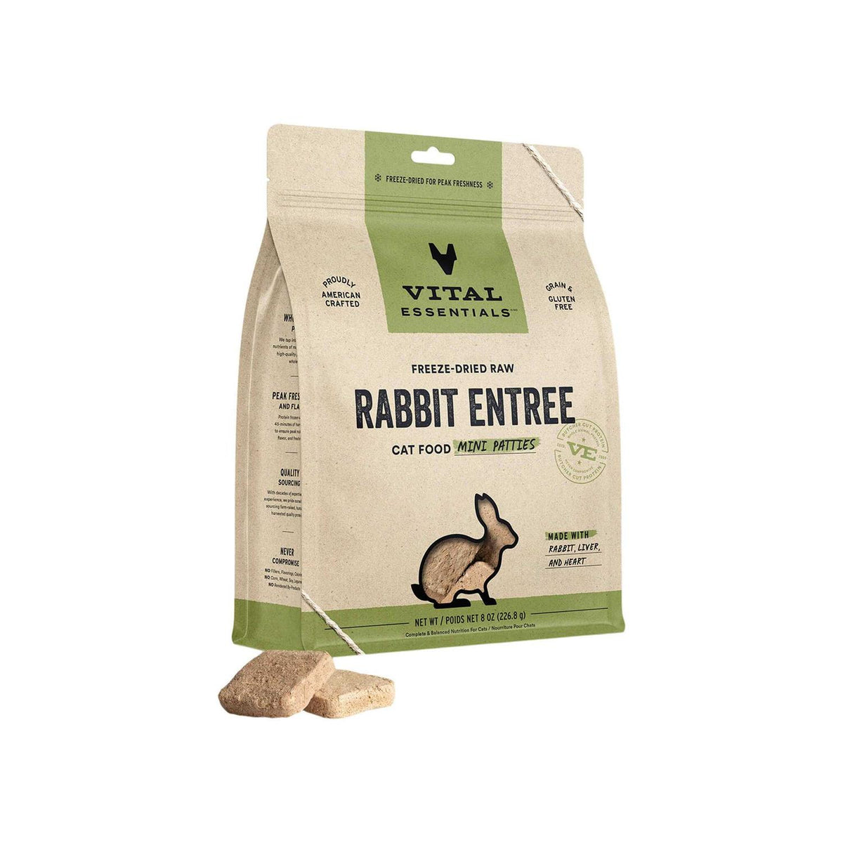 Freeze Dried Raw Rabbit Cat Food Mini Patties G2149