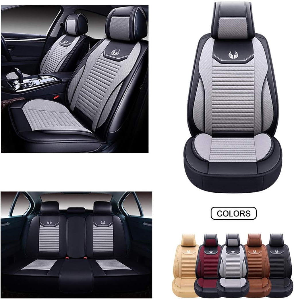 Red Faux Leather Car Seat Covers Set H603
