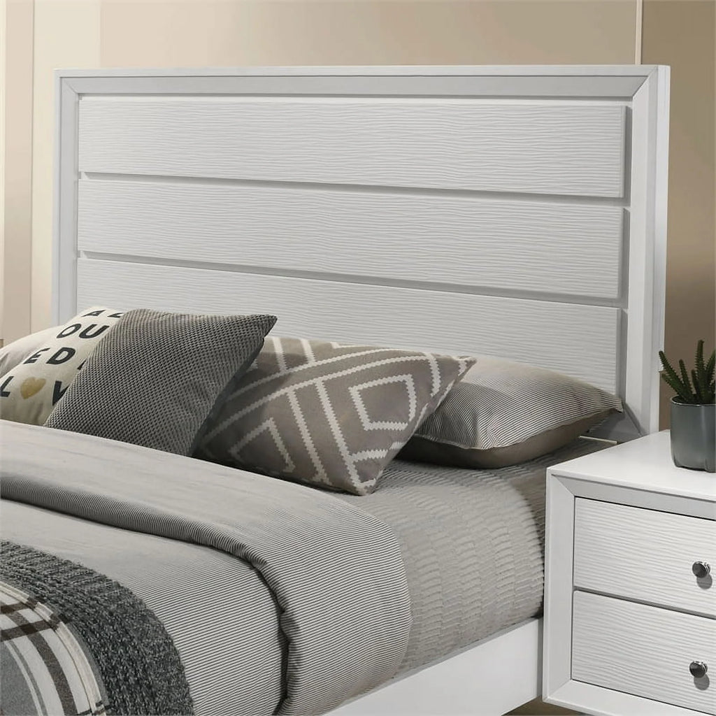 5pc Wood White Bedroom Set King P3107