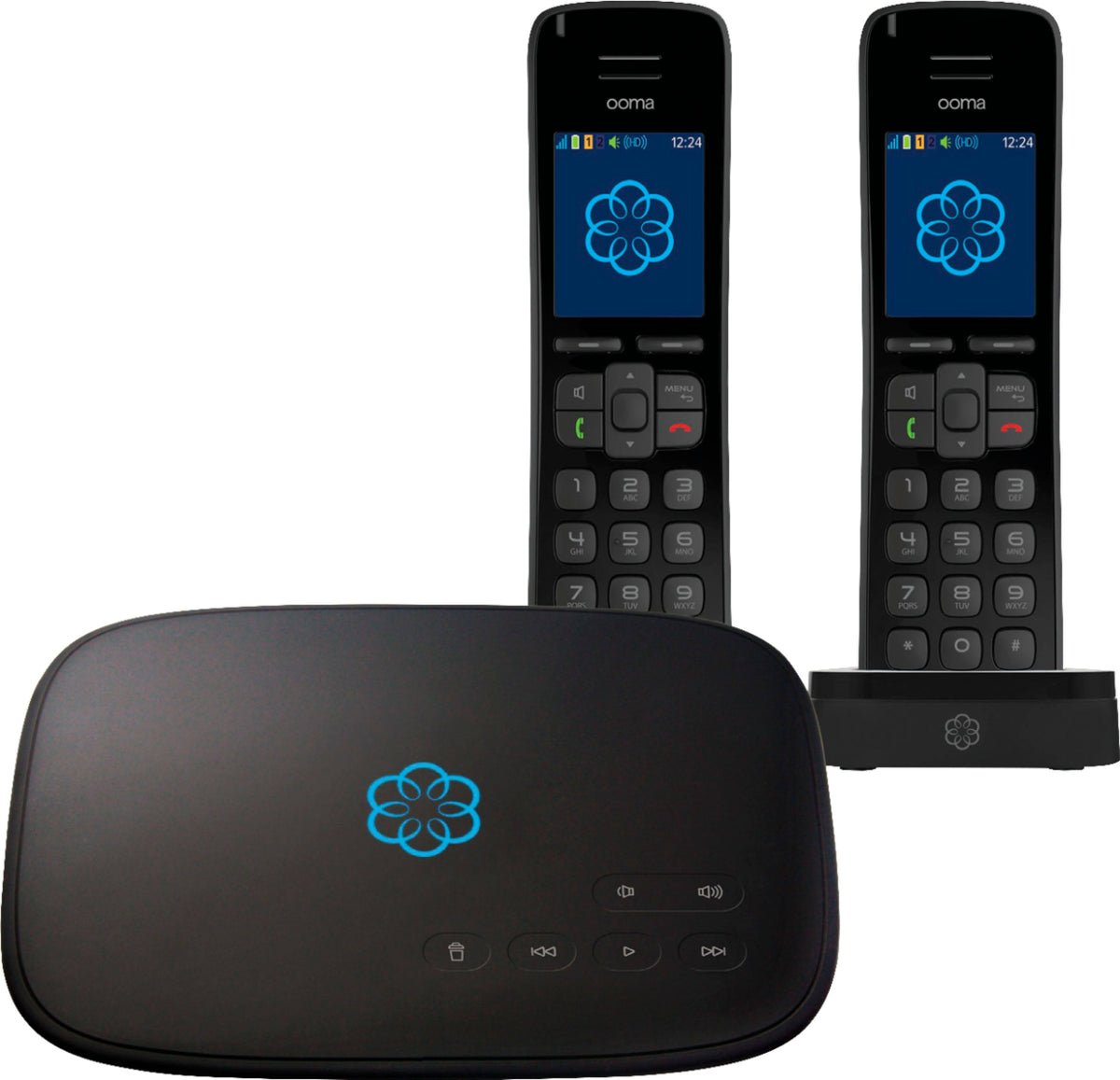 Black Home Phone Service with 2 Handsets Q629