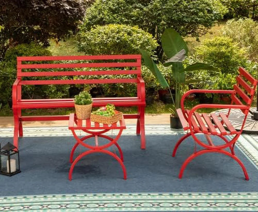 Outdoor Garden Patio Bench with Backrest and Armrest Black V81322