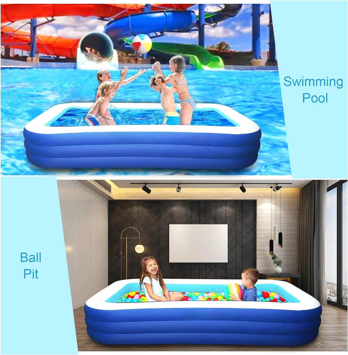 Inflatable Pool 118 X 68 X 22 Oversized Thickened M59652