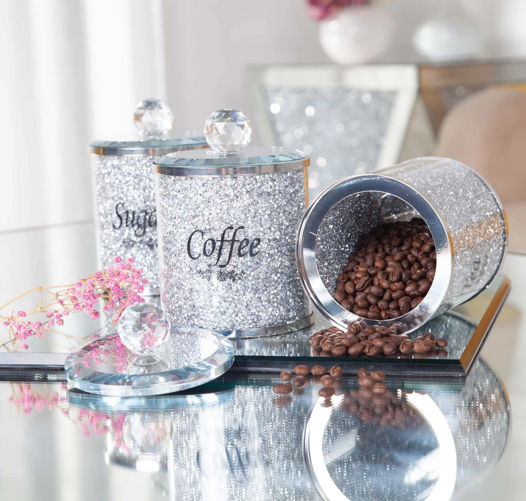 Crushed Diamond Kitchen Canister Set of 3 with Lids P661754