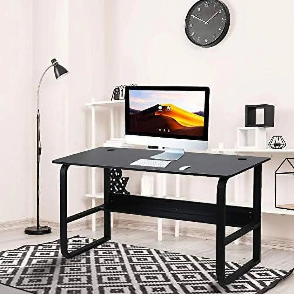 Computer Desk Home Office Work Station 55'' Rustic Wood Tone V55789