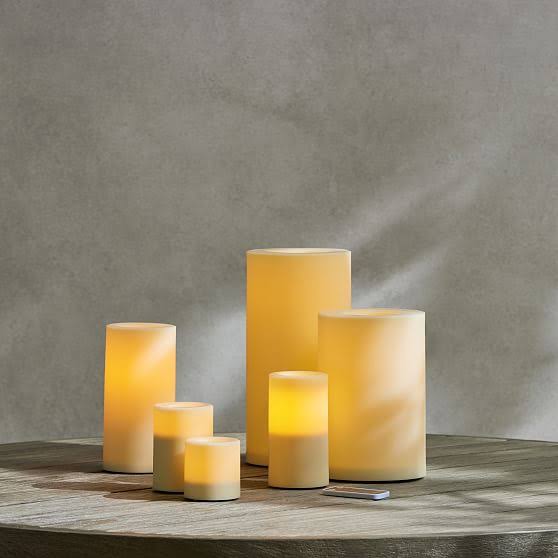 Flicker Flameless Remote Pillar Candle, Set of 5 U2778