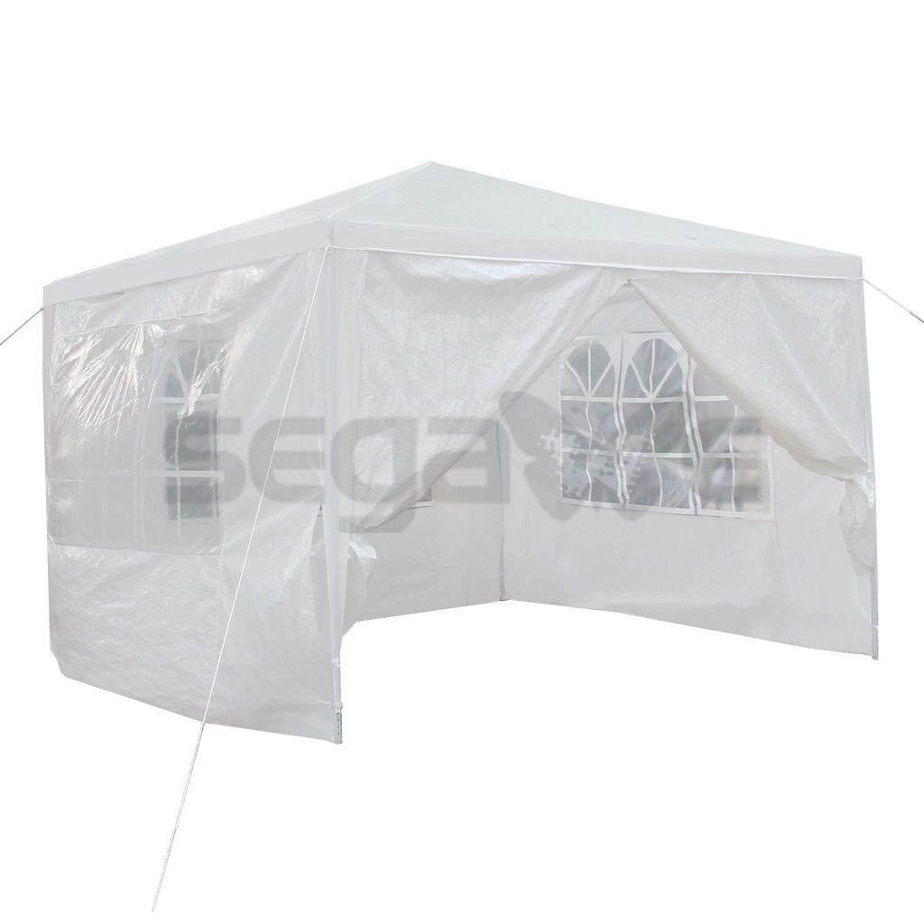 White 10'x10' Carport Canopy Tent with Windows A669953
