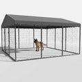 Large Heavy Duty Galvanized Steel Outdoor Dog Kennel with Roof and Double Safety Locks E5366