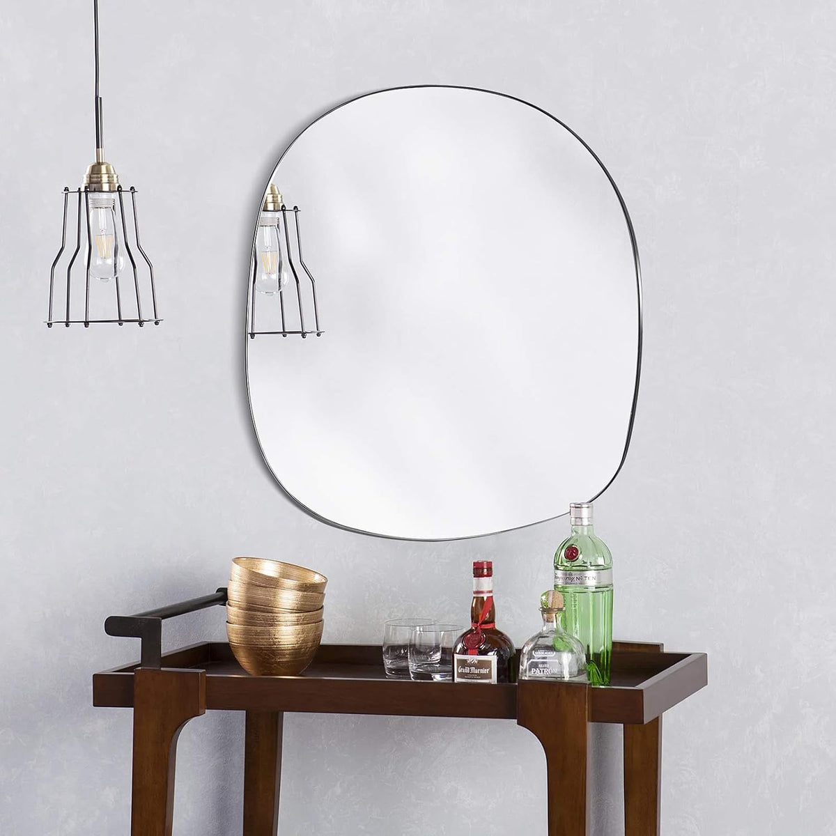 Asymmetrical Wall Mounted Mirror, 19.7 x 20.5 Inches E134