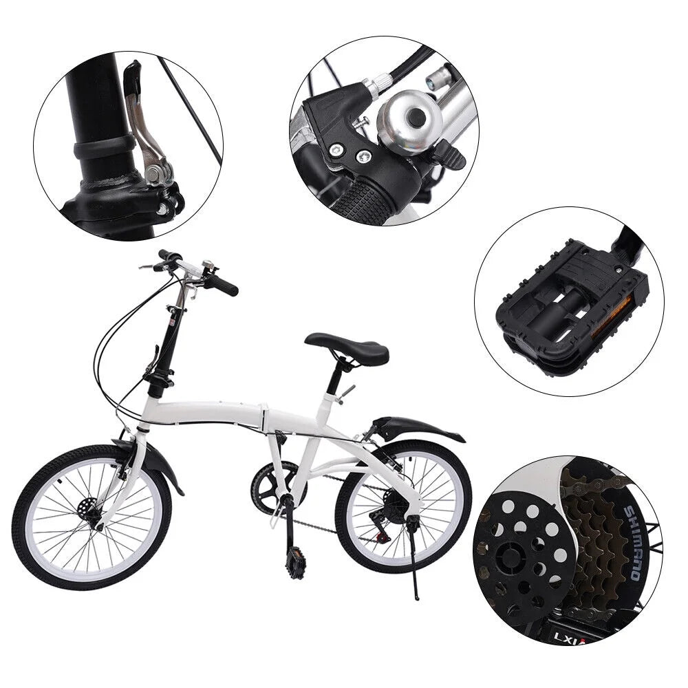 20-inch Folding Bike 7 Speed Double V Brake Carbon Steel A638041