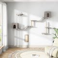 8-in-1 Cat Wall Furniture Set with Tree, Perch, Scratching Post and Bridge J920