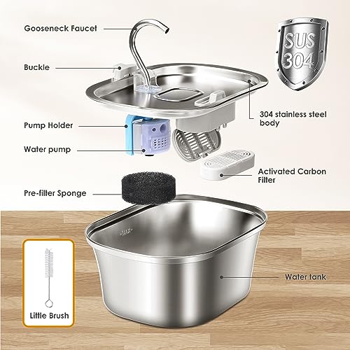 3.2L Stainless Steel Cat Water Fountain G136621
