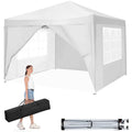10'x 10' Pop up Canopy with 4 Removable Sidewalls & Carrying Bag, White M368422