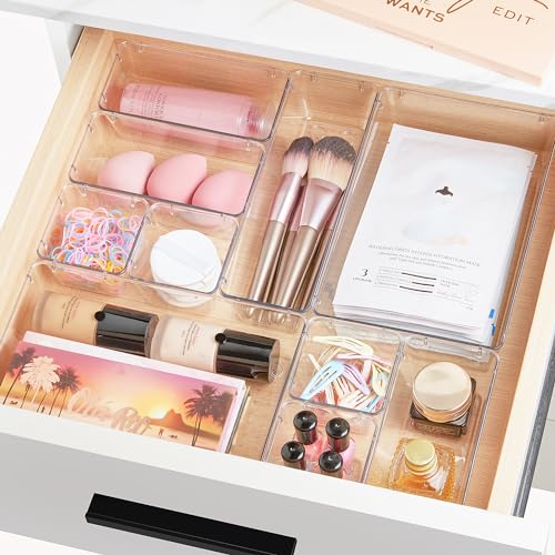 72 PCS Clear Plastic Drawer Organizers Set B71356