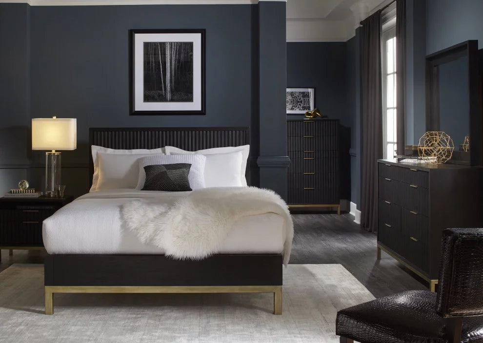 Black Drifted Oak 6 Piece Cal King Bedroom Set With Chest I945