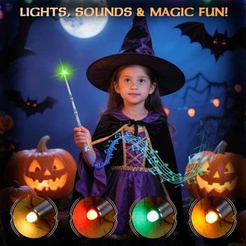 Light Up Magic Wand with Sounds & 4 Color Lights 4PCS N88970