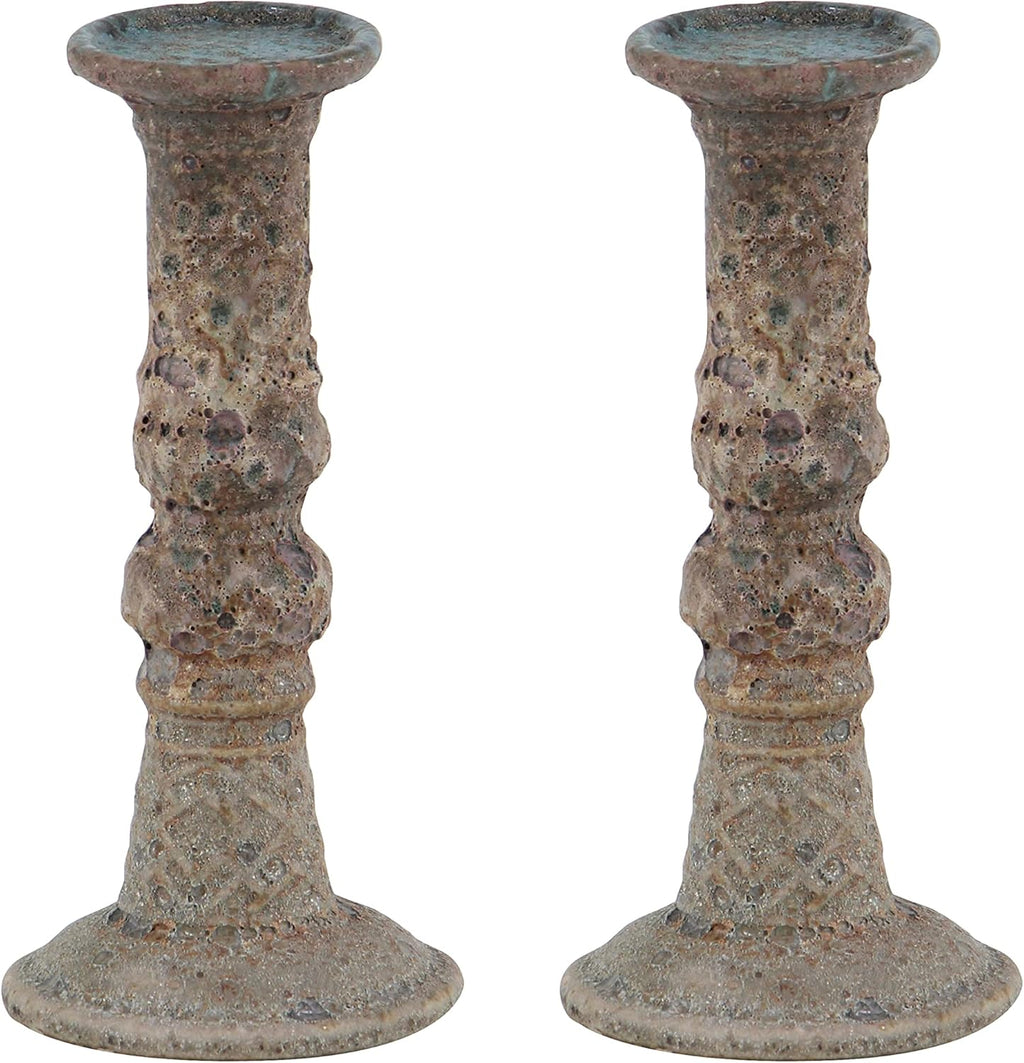 Set of 3 Silver Metal Candle Holder C41362