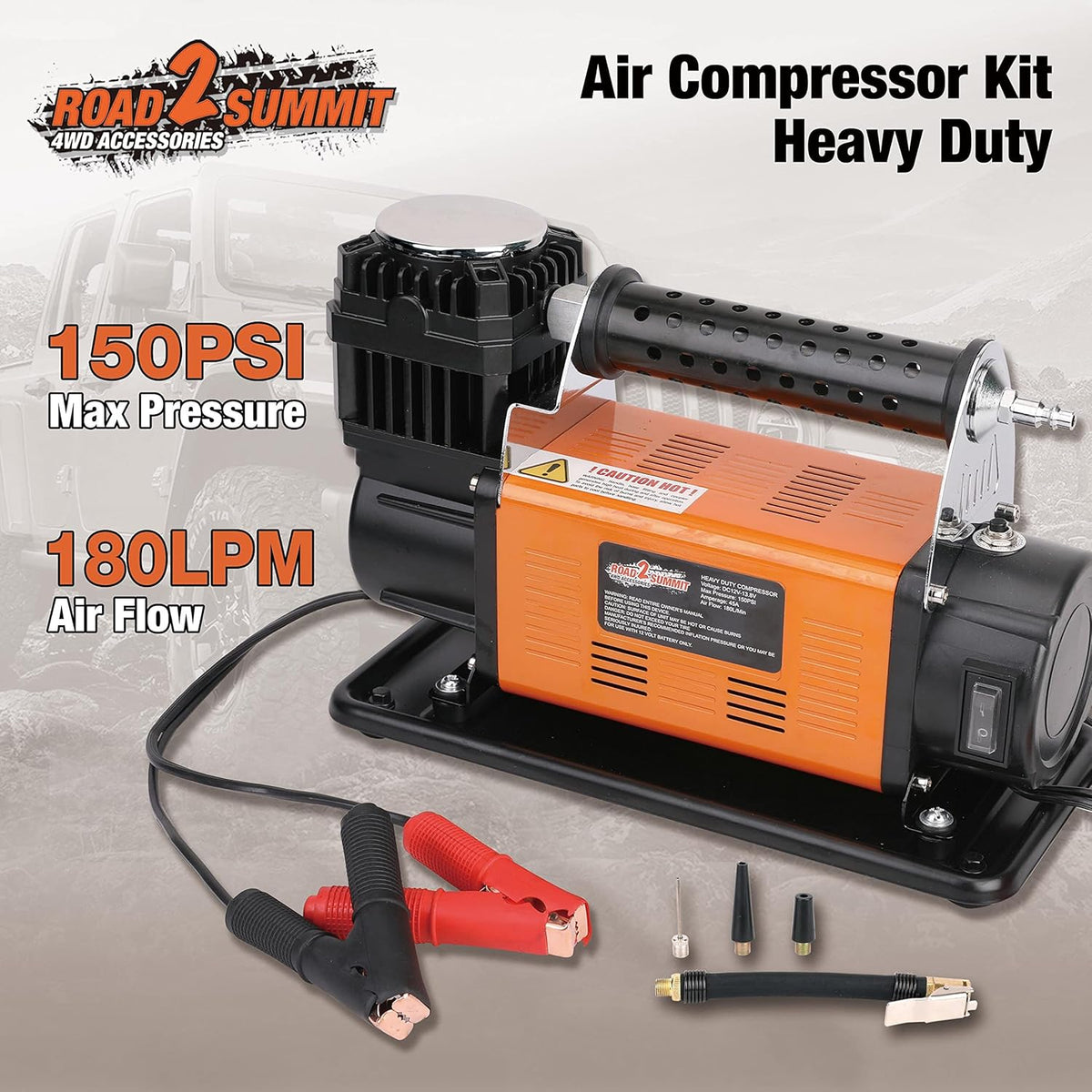 Heavy Duty Portable 12V Air Compressor Kit, Max 150PSI O6660