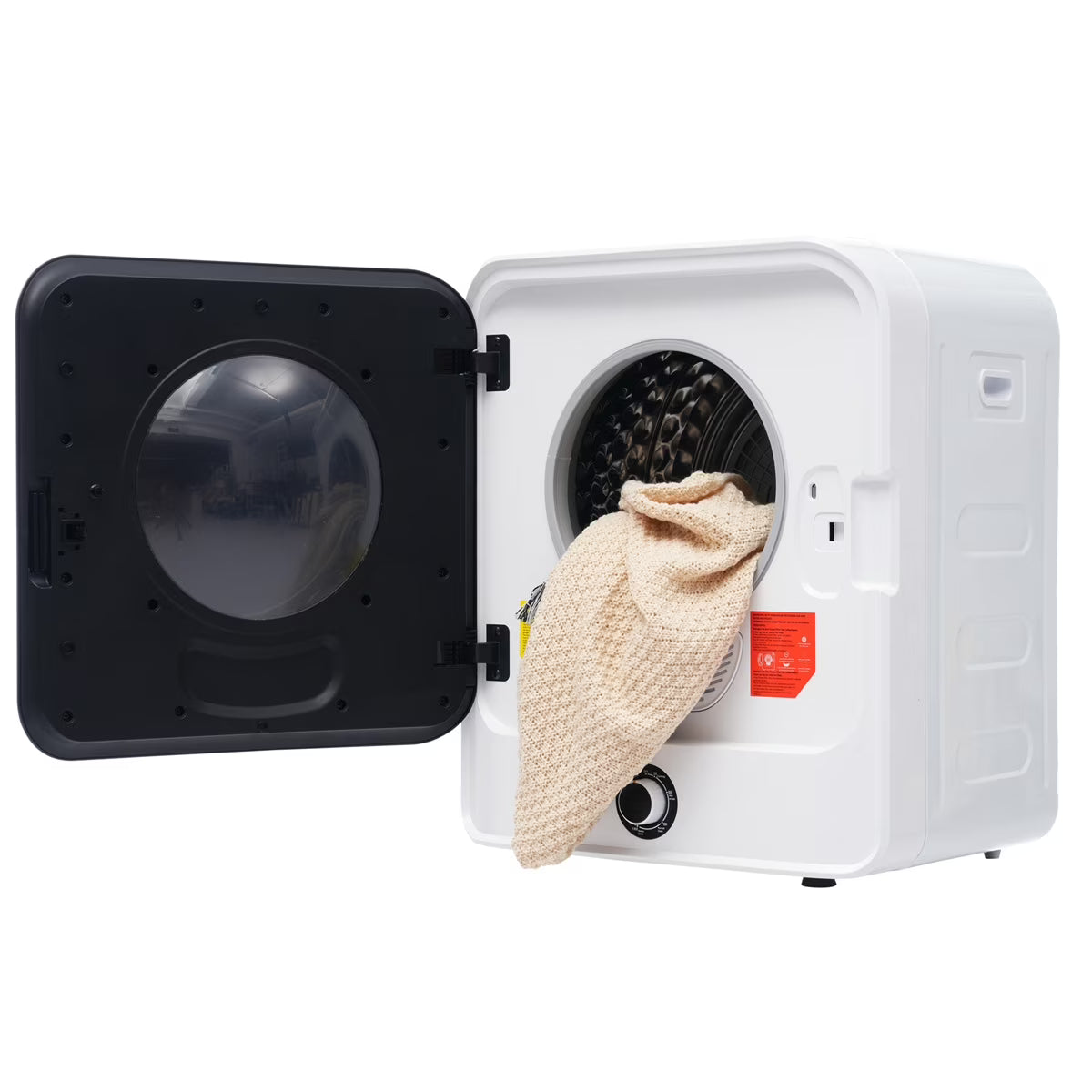 1.95cu.ft Clothes Dryer, 830W, Stainless Steel Tumbler, 5 Programs, Black Door K5664