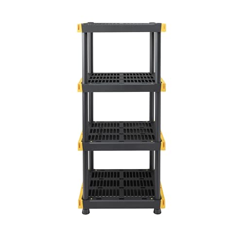 4-Tier Heavy Duty Plastic Storage Shelving Unit, 100lbs/shelf, 2 Pack M573