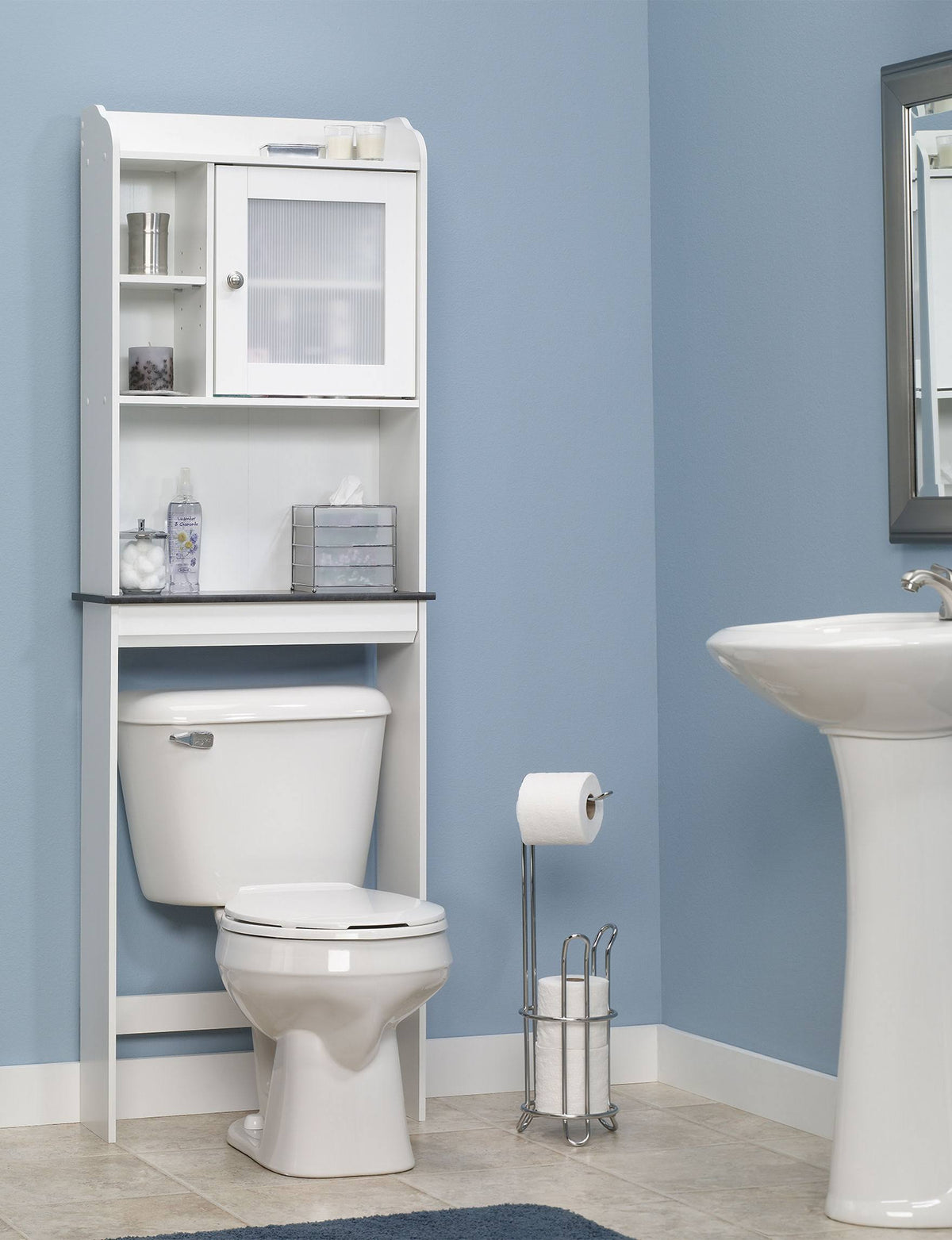 White Bathroom Floor Cabinet Q25306
