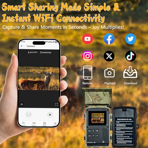 5K WiFi Solar Trail Camera with 64GB SD Card S125413