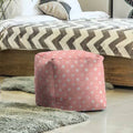 Moon Phases Cube Ottoman Red/White M206