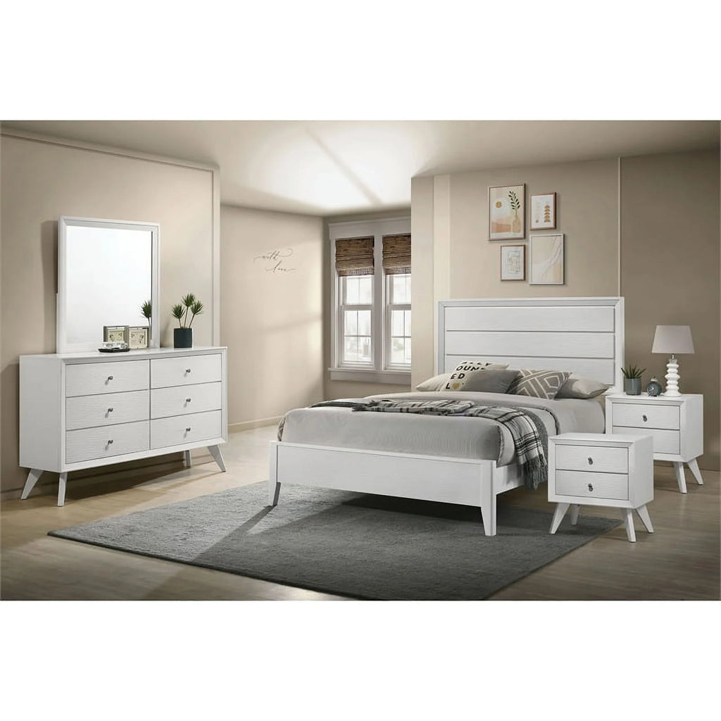 5pc Wood White Bedroom Set King P3107